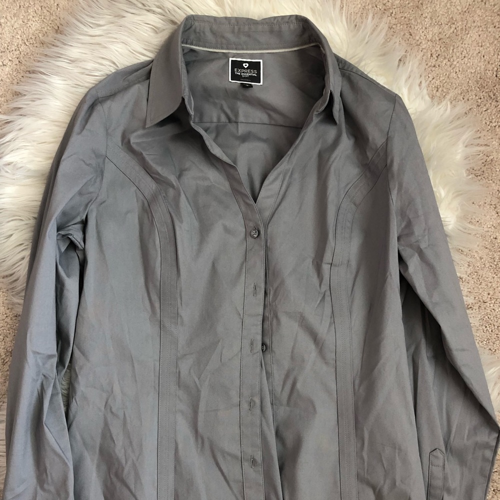 Express grey long sleeve shirt
